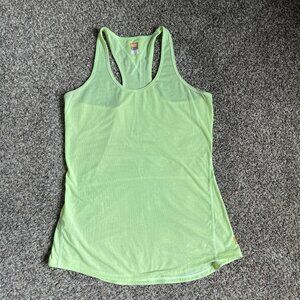 Lucy Neon Yellow Semi-Fitted Lucytech Athletic Racerback Tank, Size Medium